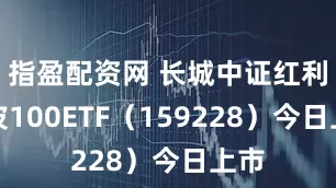 指盈配资网 长城中证红利低波100ETF（159228）今日上市