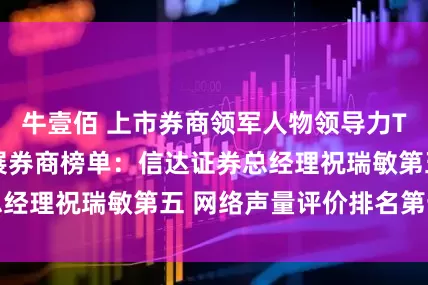 牛壹佰 上市券商领军人物领导力TOP榜丨成长发展券商榜单：信达证券总经理祝瑞敏第五 网络声量评价排名第十五