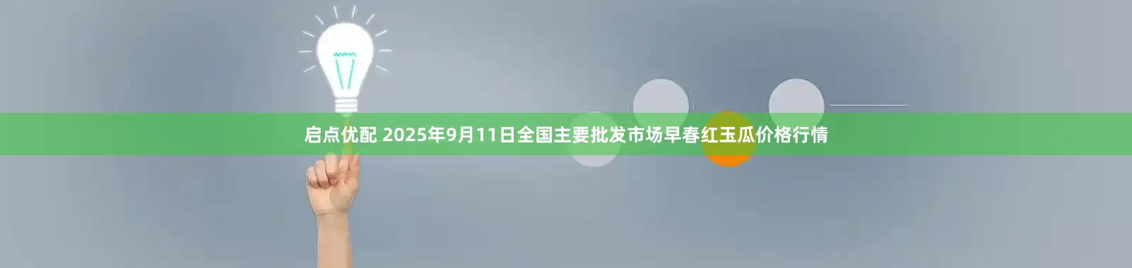 启点优配 2025年9月11日全国主要批发市场早春红玉瓜价格行情