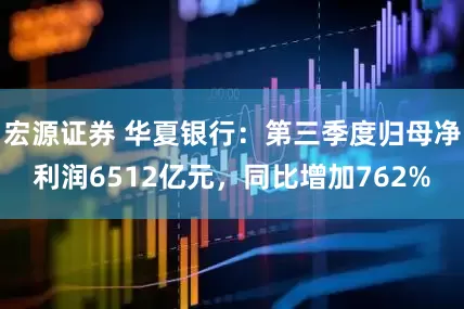 宏源证券 华夏银行：第三季度归母净利润6512亿元，同比增加762%